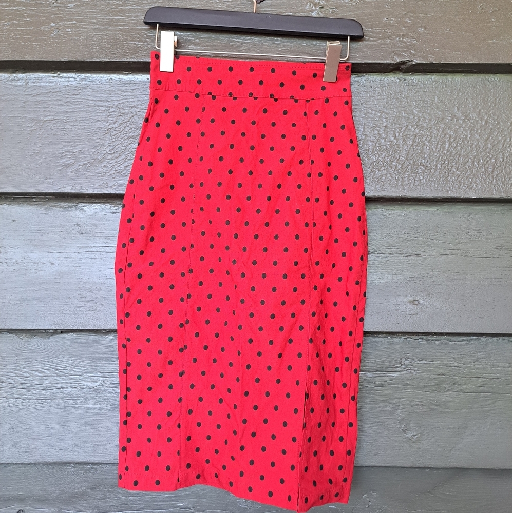 Steady high waisted Ladybug pencil skirt size L